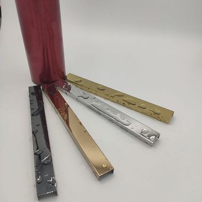 Garniture de carrelage à profil UV en acier inoxydable 304 standard JIS avec placage de couleur pour la protection des bords décoratifs