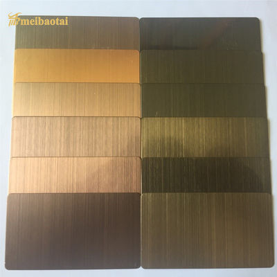 Bon prix Plaque d'acier inoxydable 1219x2438mm, épaisseur 0.55mm, finition hairline anti-traces de doigts avec revêtement couleur PVD en ligne