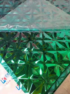 Bon prix 3D a gravé la feuille en refief d'acier inoxydable décore des pieds du mur 4x8 en ligne