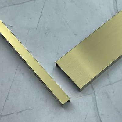 L'or a poli des profils de finition balayés en métal U d'équilibre de tuile d'acier inoxydable
