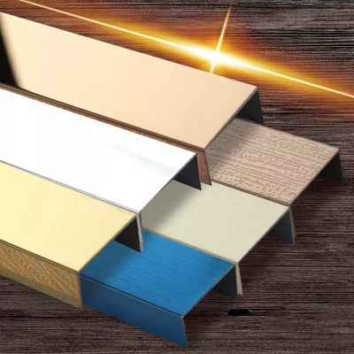 Bordure de carreau décorative en acier inoxydable 304 U, 20 mm, revêtement PVD couleur