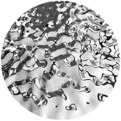 Miroir argenté de 304 degrés, motifs ondulatoires d'eau brillante, plaque décorative en acier inoxydable laminée à froid