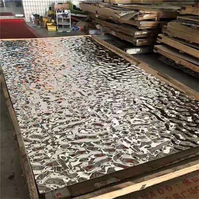 Tôle d'acier inoxydable à ondulation d'eau miroir argenté, épaisseur 0,65 mm, pour décoration de plafond