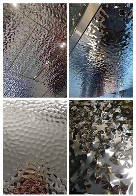 Bon prix Ss304 201mm Couleur miroir couleur d'eau ondulation feuille de décoration Booth, plafond, mur, tasse en ligne