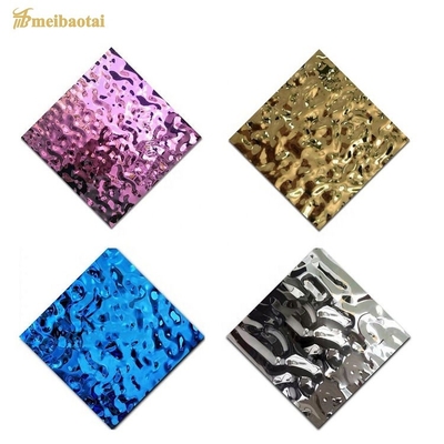Plat 4*8ft de décoration de feuille d'acier inoxydable d'ondulation de l'eau de couleur du miroir SS304 201