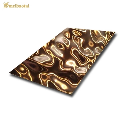 Pvd miroir couleur eau ondulation feuille de décoration plaque, mur, plafond, hôtel, projet