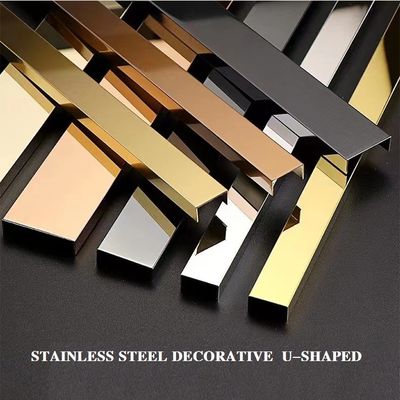 Bande de finition en U en acier inoxydable 304 U15mm avec revêtement couleur PVD pour la protection décorative des murs