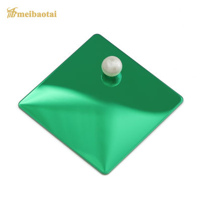 Plaque décorative en acier inoxydable avec finition miroir verte et revêtement PVD bleu, épaisseur 1,2 mm