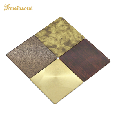Électrodéposition en bronze balayée de la couleur PVD d'or de feuille d'acier inoxydable de délié de miroir