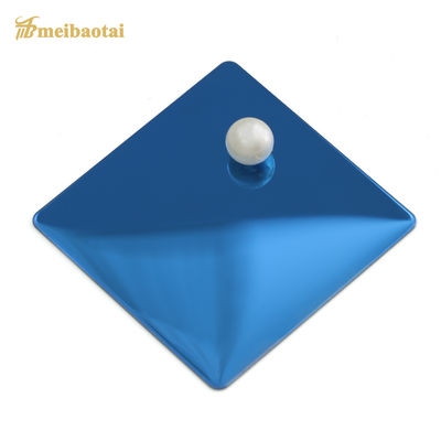 Tôle décorative en acier inoxydable avec finition miroir et placage bleu, épaisseur de 0,55 mm, pour murs et plafonds