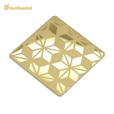 1.00mm Thk. Feuille gravée à l'eau-forte d'or d'acier inoxydable pour le revêtement de mur extérieur