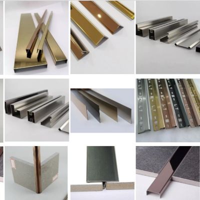 304 Miroir en acier inoxydable PVD Couche de couleur U Profil Carreaux Trim 10FT Longueur pour les bords de coin