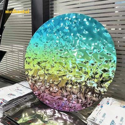 Bon prix Ss304 201 Rainbow Color Mirror Water Ripple Stains Plaque d'acier de décoration de plafond en ligne