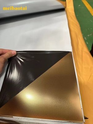 Bon prix Plaque en acier inoxydable en tôle de lin or PVD couleur en relief en ligne