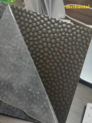 Tôle d'acier inoxydable dorée emboutie avec revêtement PVD à motif personnalisé, épaisseur 0,85 mm