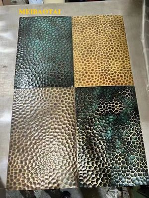 Bon prix 4*8FT feuille en acier inoxydable de couleur ancienne en relief épaisseur 0,85 mm en ligne