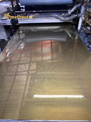 Tôle d'acier inoxydable SUS 304 gravée miroir doré 1219x2438mm épaisseur 0.95mm pour applications d'ascenseur