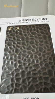 Tôle décorative emboutie en acier inoxydable 304 avec revêtement couleur PVD et motif nid d'abeille, dimensions 1219x2438mm