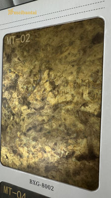 Bon prix SS201 304 0.8MM Imitation laiton Couleur tôle en acier inoxydable décoration plaque d'hôtel en ligne