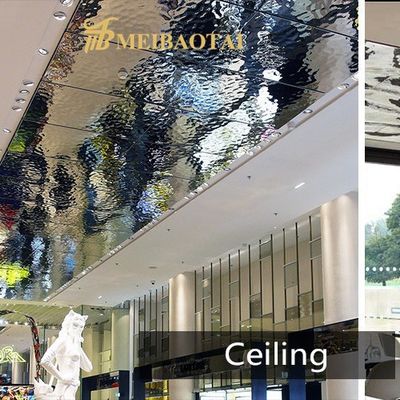 Bon prix Ss304 201 0,65 mm Miroir d'eau ondulée feuille de décoration Plafond, mur en ligne