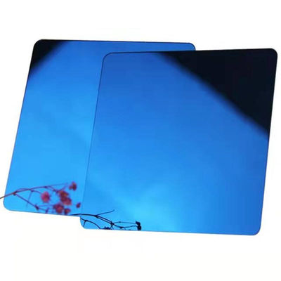 Bon prix 4*8FT Blue Mirror Pvd Couche couleur en acier inoxydable Plaque de décoration en ligne