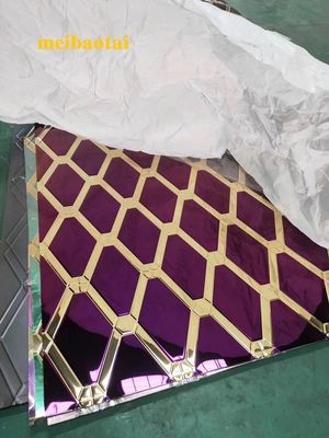 Bon prix Deux couleurs de modèle en acier inoxydable plaque d'estampage décoration armoire de cuisine en ligne