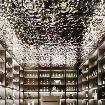 Bon prix Plafond de décoration en feuille ondulée de miroir d'argent Standard ASTM en ligne