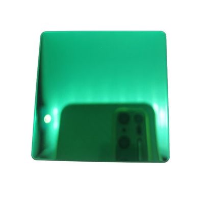 Tôle d'acier inoxydable PVD miroir vert 304/201 Grade Tôle décorative norme EN
