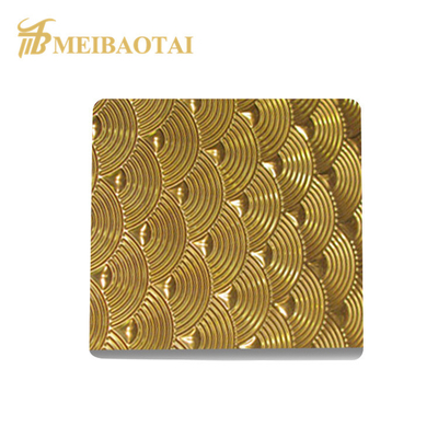 Plaque d'acier inoxydable en acier inoxydable à miroir d'or 1000x2000 mm Standard ASTM