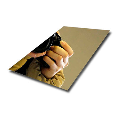 Bon prix Plaque en acier inoxydable miroir or champagne norme ASTM avec revêtement PVD, épaisseur de 0,3-1,2 mm et dimensions de 1219*2438 mm en ligne
