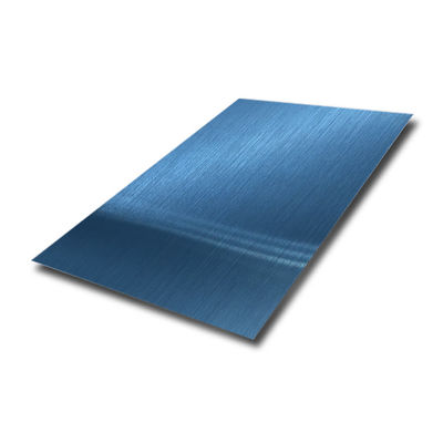 Plaque d'acier inoxydable PVD bleu à ligne de cheveux de qualité EN 304/201 et épaisseur de 0,3-1,2 mm pour applications décoratives