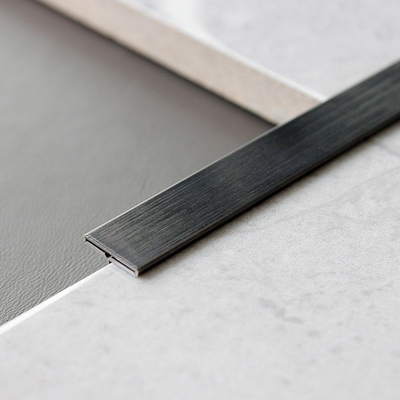 Bande de carrelage effet acier inoxydable 3048mm, bande en T en acier inoxydable 304