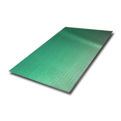 Tôle d'acier inoxydable 201 avec finition brossée, revêtement PVD couleur émeraude, dimensions 1219x2438mm pour applications décoratives