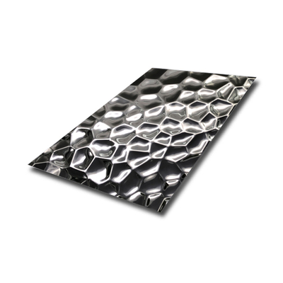 Tôle d'acier inoxydable miroir noir texturé martelé