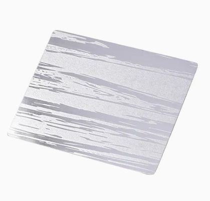 Plaque d'acier inoxydable en relief miroir de qualité 201, épaisseur 0,85 mm, destinée à la signalisation et à la décoration