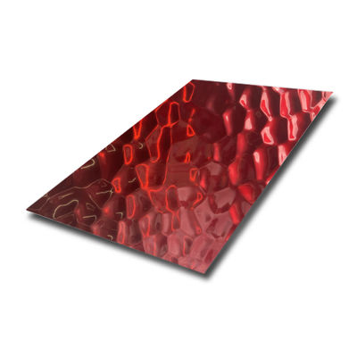 Conception de nid de miel Chine Feuille d'acier inoxydable rouge 304 - décoratif estampillé PVD couleur revêtue