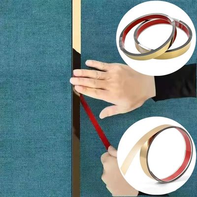 Bon prix Rouleau adhésif de finition plate en acier inoxydable 201 avec revêtement couleur PVD pour bords de carrelage faciles à nettoyer en ligne