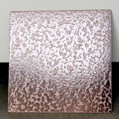 Tôle d'acier inoxydable gaufrée or rose avec une épaisseur de 0,85 mm et une surface miroir pour la décoration