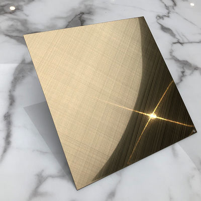 Four Feet Champagne Gold Mirror Cross Hairline Stainless Steel Sheet