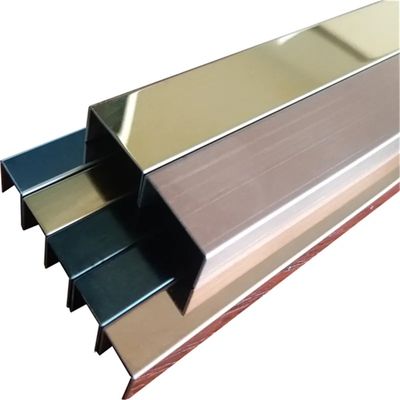 304 acier inoxydable U Profil Carreaux Trim avec revêtement de couleur PVD pour une utilisation intérieure et extérieure