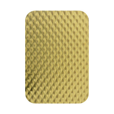 Finition miroir en or 304 201 tôle en acier inoxydable en relief d'épaisseur de 0,85 mm pour panneaux muraux décoratifs