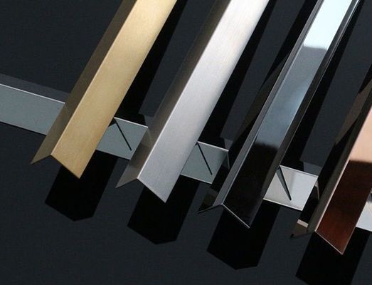 304 Grade V Grille de tuile en acier inoxydable L avec revêtement de couleur PVD pour la décoration des murs et du sol