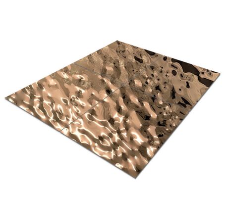 Bon prix Décoration murale et plafond en feuille de miroir rose doré, effet vagues d'eau, pour hôtel en ligne