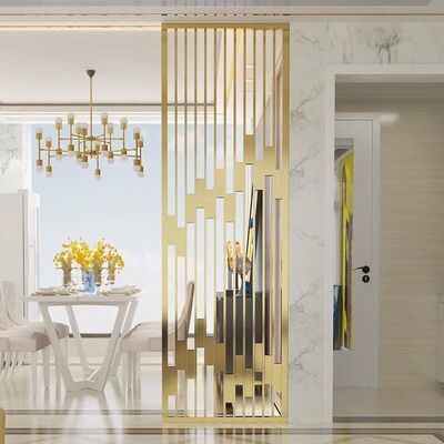 Diviseur de chambre en acier inoxydable d'or de luxe - Écrans de confidentialité métalliques élégants