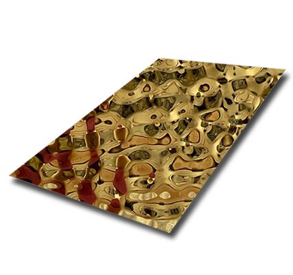 Bon prix Tôle d'acier inoxydable 304 à ondulation d'eau miroir dorée pour mur et plafond en ligne