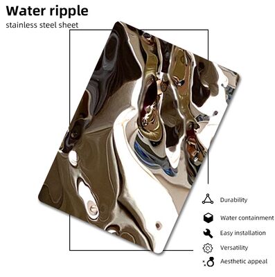 Bon prix Miroir de l'eau ondulatoire feuilles d'acier inoxydable martelé finition panneaux muraux en ligne