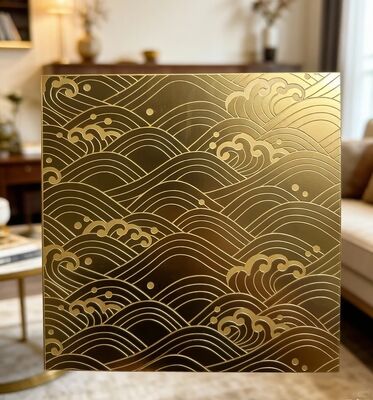 Bon prix Feuille décorative en acier inoxydable gravée avec miroir doré en ligne