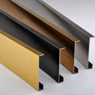 304 acier inoxydable U profilés carreaux de garniture avec revêtement de couleur PVD dans 10 pieds de longueur