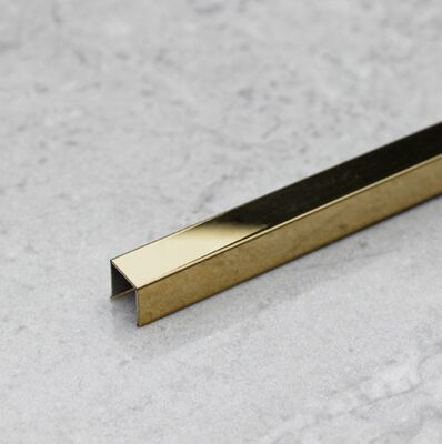 Mirror Gold en acier inoxydable U, surface parfaite avec film protecteur.