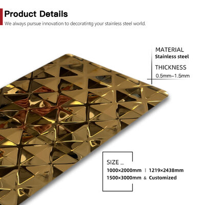 Bon prix Feuille d'acier inoxydable de conception de diamant enduite par PVD d'or pour le décor intérieur en ligne